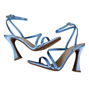 Gianni Bini GB Last Kiss Rhinestone Square Toe Dress Sandal Heels Women's Size 7